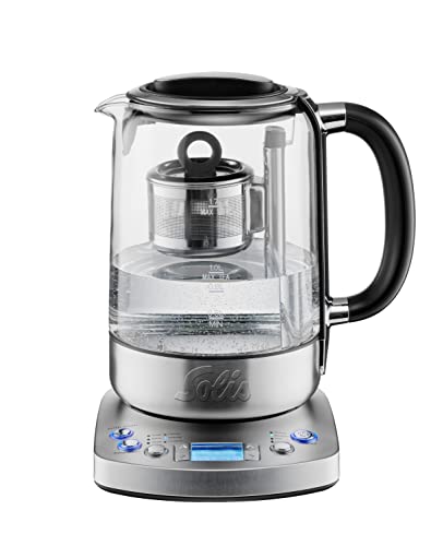 Solis Tea Kettle Automatic 5518 - Wasserkocher mit Temperatureinstellung - Teekocher - Timerfunktion - Integriertes Teesieb - 1,7 Liter Kanne von Solis
