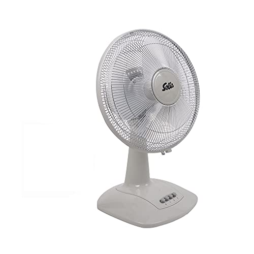 Solis Tischventilator 746 - Mini Ventilator - Mit Schwenkautomatik - 3 Geschwindigkeitsstufen - 46 cm - Weiß von Solis