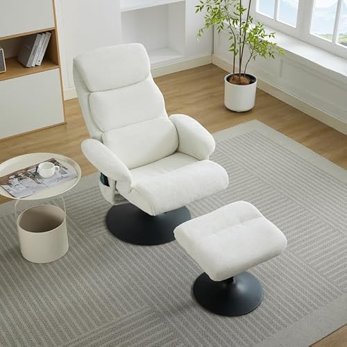 Solisburne Relaxsessel mit 5-Punkt-Massage, Fernsehsessel mit Hocker 360°Drehbarer mit Liege-Funktion Loungesessel mit elektrischer Heizfunktion Ruhesessel mit Seitentasche, Chenille-Stoff, Weiß Solisburne Relaxsessel mit 5-Punkt-Massage, Fernsehsessel mit Hocker 360°Drehbarer mit Liege-Funktion Loungesessel mit elektrischer Heizfunktion Ruhesessel mit Seitentasche, Chenille-Stoff, Weiß von Solisburne