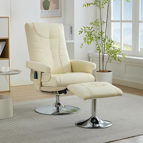 Solisburne Relaxsessel mit Liegefunktion, Fernsehsessel mit Hocker 360°drehbarer Ruhesessel mit 5-Punkt-Massage Loungesessel mit elektrischer Heizfunktion,PU-Stoff, Beige Solisburne Relaxsessel mit Liegefunktion, Fernsehsessel mit Hocker 360°drehbarer Ruhesessel mit 5-Punkt-Massage Loungesessel mit elektrischer Heizfunktion,PU-Stoff, Beige von Solisburne