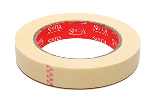 Solita 6090250019 Pack Rollos Cinta Pintor Packung mit 16 Rollen Malerband, 50 m x 19 mm, Gelb von Solita