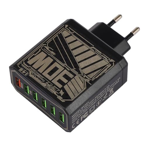 Sollee Steckdosen-Adapter - Schnelllade Netzteil,USB-Hub Mit QC3.0 Schnellladung 6 Anschlüsse Überspannungsschutz Für Smartphone Tablet Und Reisen von Sollee