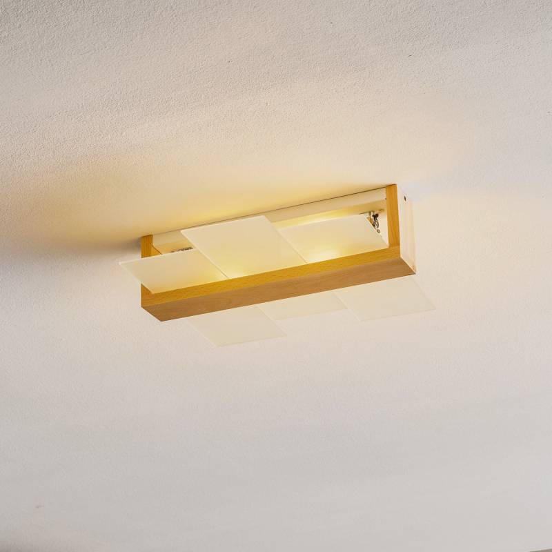 Sollux Lighting Deckenleuchte Shifted 2 Glas Und Helles Holz Lampe Leuchte Spot B-Ware von Sollux Lighting