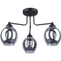Deckenlampe 3-flammig Schwarz Rauchglas E27 Modern von Sollux