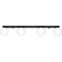 Deckenlampe Glas Metall 88 cm lang Weiß Schwarz 4x G9 von Sollux