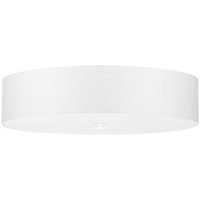 Deckenlampe Weiß Stoff Glas Ø 50 cm rund blendarm 5x E27 von Sollux