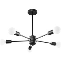 Deckenleuchte Schwarz Ø 66 cm 5-flammig für E27 Deckenleuchte Schwarz Ø 66 cm 5-flammig für E27 von Sollux