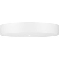 Deckenleuchte groß Ø 80 cm rund Weiß Stoff Glas 6x E27 von Sollux