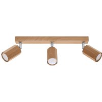 Deckenstrahler 3-flammig GU10 schwenkbar B: 45 cm Holz von Sollux