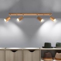 Deckenstrahler Holz 4-flammig 80 cm lang GU10 VESUVIA von Sollux