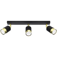 Deckenstrahler Metall Schwarz Gold 3-flammig 45 cm lang von Sollux