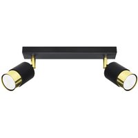 Deckenstrahler Schwarz Gold 30 cm länglich 2-flammig GU10 Deckenstrahler Schwarz Gold 30 cm länglich 2-flammig GU10 von Sollux
