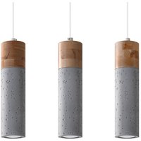 Graue Hängelampe 3-flammig Beton Holz verstellbar GU10 Graue Hängelampe 3-flammig Beton Holz verstellbar GU10 von Sollux