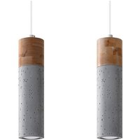 Hängelampe 2-flammig GU10 Beton Holz Modern RUGARD Hängelampe 2-flammig GU10 Beton Holz Modern RUGARD von Sollux