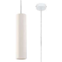 Hängelampe Keramik Weiß Ø 7,5 cm schmal bemalbar GU10 von Sollux