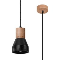 Hängelampe Schwarz Beton Holz Skandinavisch Ø 12 cm Hängelampe Schwarz Beton Holz Skandinavisch Ø 12 cm von Sollux