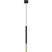 Hängelampe Schwarz Gold Ø 2,5 cm schmal Metall Zylinder von Sollux