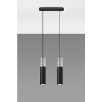 Hängelampe Schwarz Grau Metall Beton 2-flmg Esstisch Hängelampe Schwarz Grau Metall Beton 2-flmg Esstisch von Sollux
