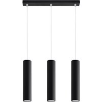 Hängeleuchte Metall 3-flammig GU10 B: 45 cm Schwarz von Sollux