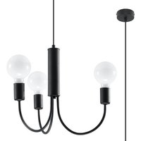 Kronleuchter Metall Ø 45 cm 3-flammig Retro Schwarz von Sollux