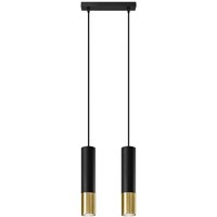 Pendelleuchte Schwarz Gold verstellbar 2-flammig GU10 von Sollux
