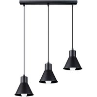 Pendelleuchte Schwarz schmal Retro 3-flammig E27 von Sollux
