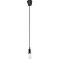 Pendelleuchte Schwarz verstellbar bis 90cm E27 NESSA von Sollux