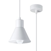 Pendelleuchte Weiß Metall Retro Ø 14 cm schlicht E27 Pendelleuchte Weiß Metall Retro Ø 14 cm schlicht E27 von Sollux