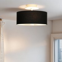 Runde Deckenlampe Schwarz Ø 30 cm blendarm Stoff Glas Runde Deckenlampe Schwarz Ø 30 cm blendarm Stoff Glas von Sollux