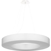 Runde Pendelleuchte Stoff Ø 70 cm Weiß blendarm 6x E27 von Sollux