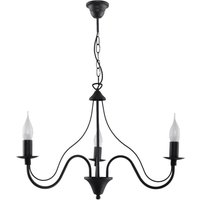 Rustikaler Kronleuchter E14 FIORANO in Schwarz von Sollux