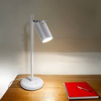 Schreibtischlampe Metall 43 cm hoch schwenkbar Weiß von Sollux