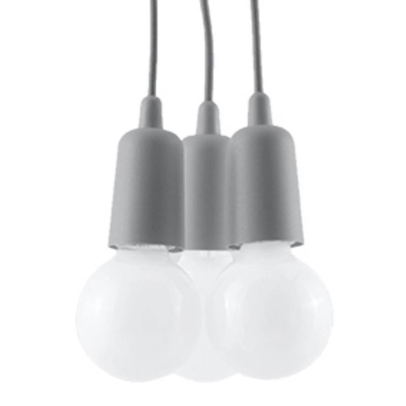 Sollux Lighting Hängeleuchte Diego 3 Grau von Sollux