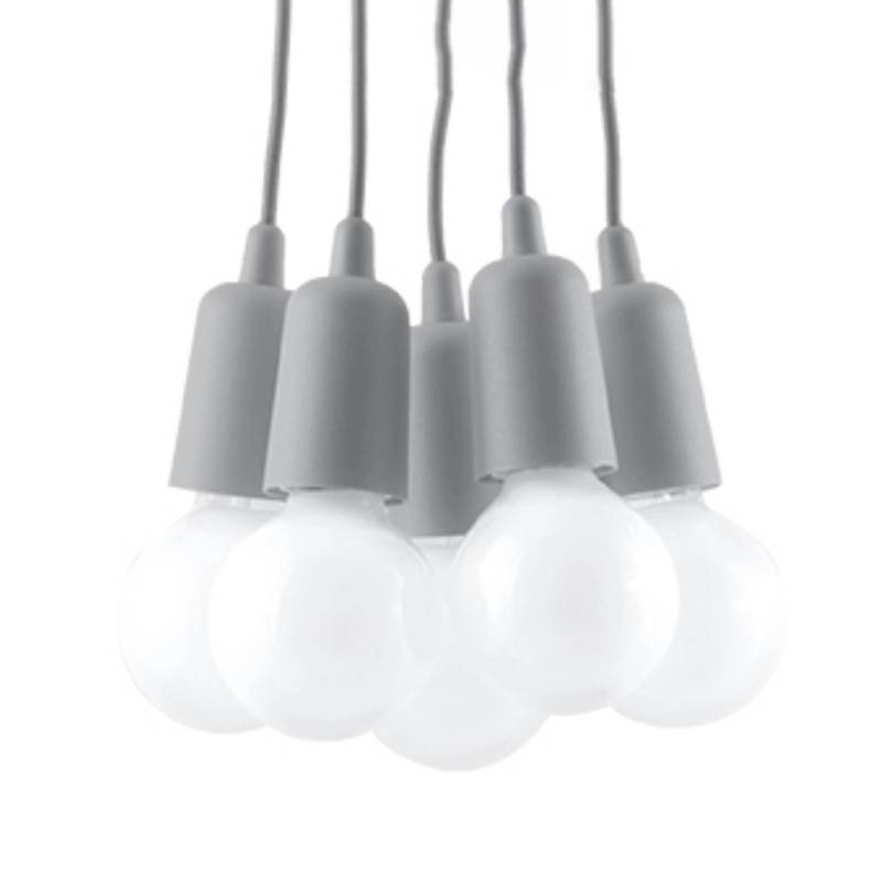 Sollux Lighting Hängeleuchte Diego 5 Grau von Sollux