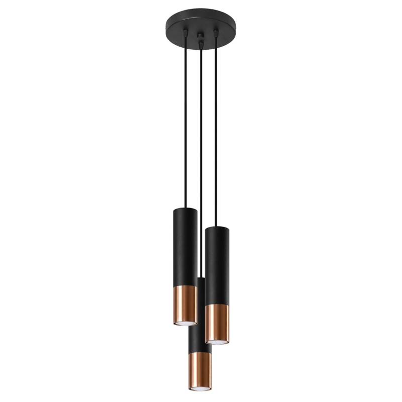 Sollux Lighting Hängeleuchte Loopez 3P Schwarz/Kupfer von Sollux