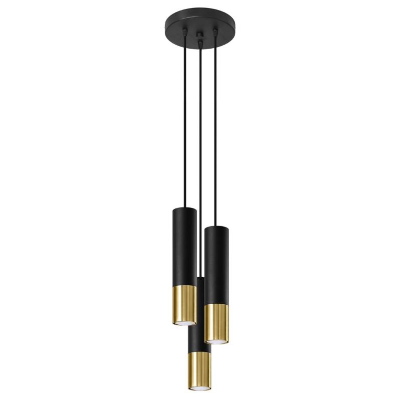 Sollux Lighting Hängeleuchte Loopez 3P Schwarz Gold Sollux Lighting Hängeleuchte Loopez 3P Schwarz Gold von Sollux