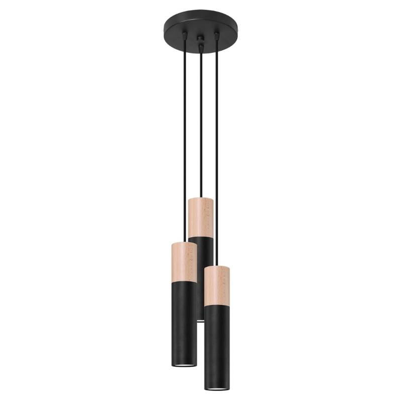 Sollux Lighting Hängeleuchte Pablo 3P Schwarz von Sollux