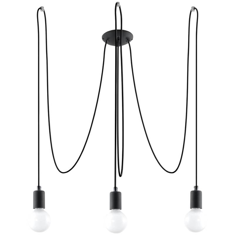 Sollux Lighting Kronleuchter Edison 3 Schwarz von Sollux