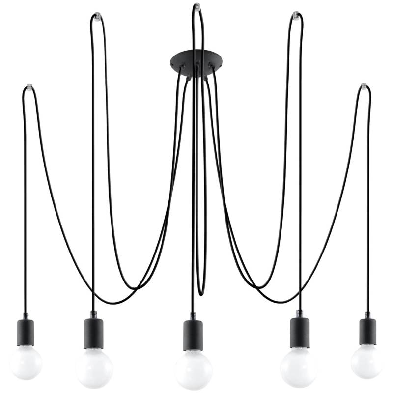 Sollux Lighting Kronleuchter Edison 5 Schwarz von Sollux