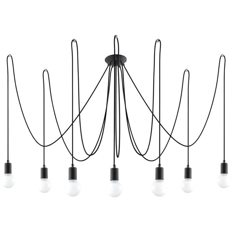 Sollux Lighting Kronleuchter Edison 7 Schwarz von Sollux