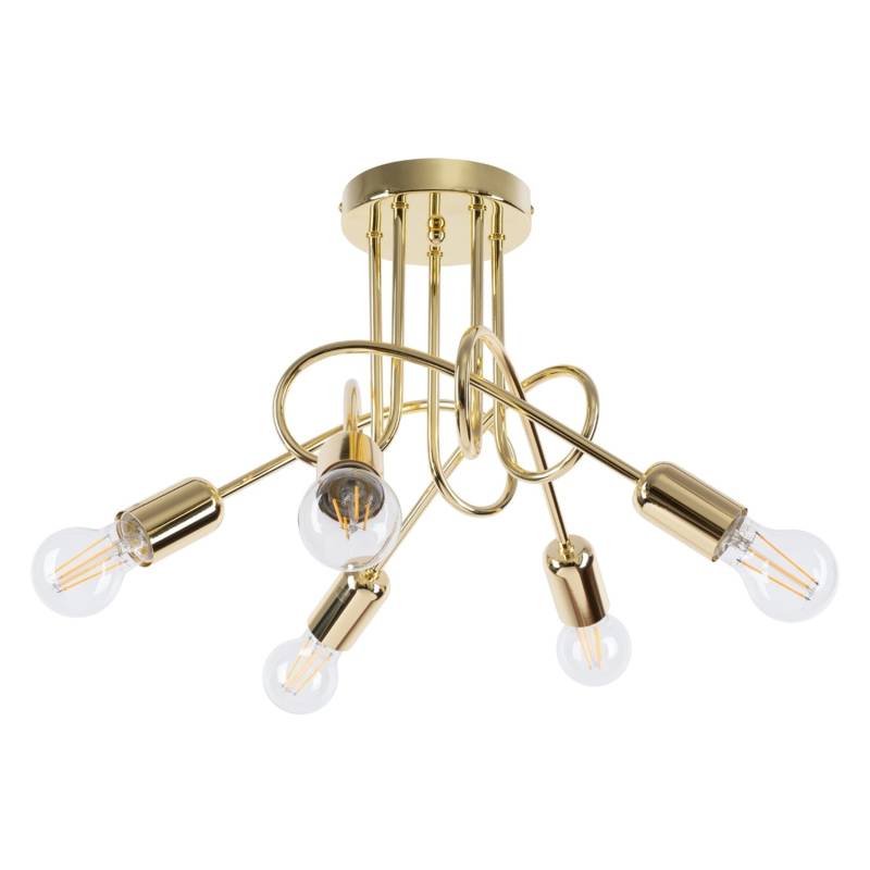 Sollux Lighting Kronleuchter Loop 5 glänzend Gold von Sollux