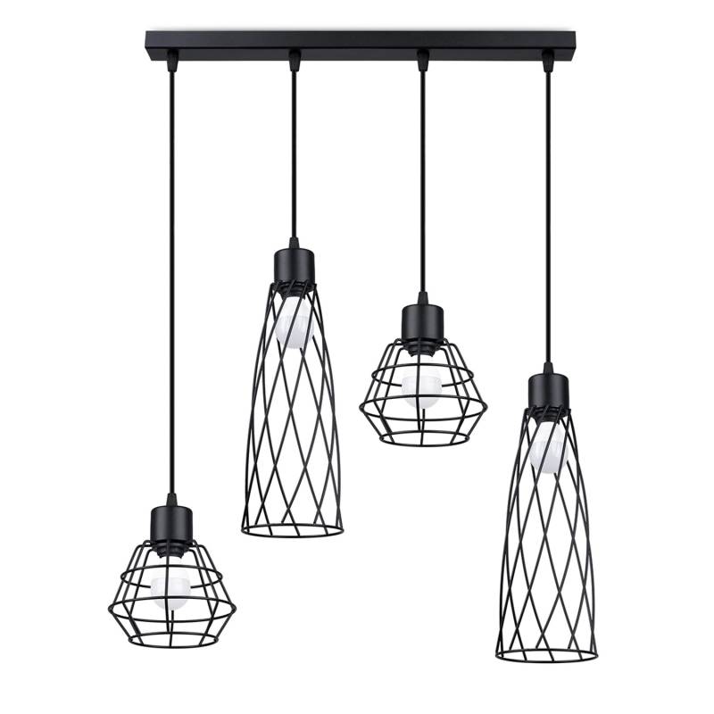 Sollux Lighting Pendelleuchten Suba 4L Schwarz von Sollux