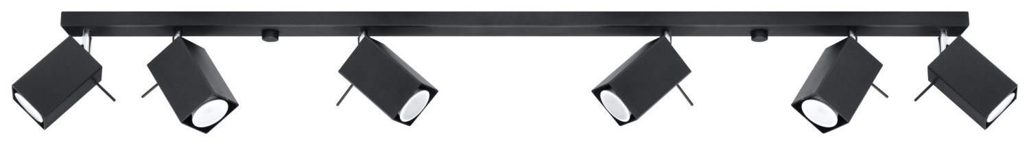 Sollux MERIDA moderner Deckenstrahler eckig schwarz 6-flg. GU10 von Sollux