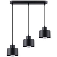 Verstellbare Pendelleuchte Schwarz Metall 3-flammig E27 von Sollux