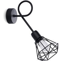 Wandlampe Schwarz lang Retro E27 Käfigschirm BUNA Wandlampe Schwarz lang Retro E27 Käfigschirm BUNA von Sollux