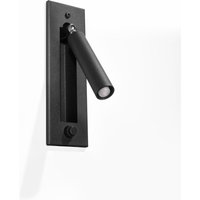 Wandleuchte Metall Schwarz verstellbar H: 20 cm G9 Lesen von Sollux