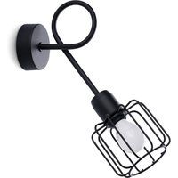 Wandleuchte Schwarz Metall Retro E14 Käfigschirm TISTA Wandleuchte Schwarz Metall Retro E14 Käfigschirm TISTA von Sollux