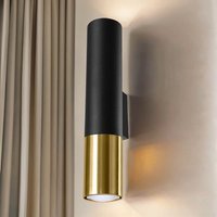 Wandleuchte innen Schwarz Gold Up Down H: 29 cm Metall Wandleuchte innen Schwarz Gold Up Down H: 29 cm Metall von Sollux