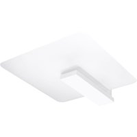 Wohnliche Deckenlampe Weiß Glas Holz flach H: 14 cm von Sollux