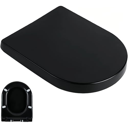 wc sitz d form,klodeckel schwarz,toilettendeckel mit absenkautomatik,WC Deckel Universal Kompatibel, Klobrille aus Duroplast, Familien Toilettensitz wc sitz d form,klodeckel schwarz,toilettendeckel mit absenkautomatik,WC Deckel Universal Kompatibel, Klobrille aus Duroplast, Familien Toilettensitz von Solng Aldoih